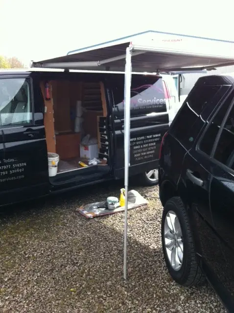 Mobile repair van at work in Swansea